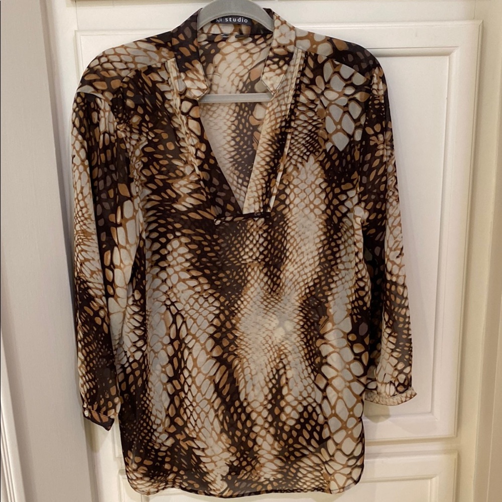 Chico's Brown Snake Print Women's Top